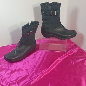 Merrell Donatella J68630 Women's SZ 8 Black Waterproof Side-Zip Mid-Calf Boot .